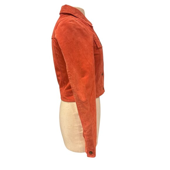 I Love H81 Womens Coral Faux Suede Cropped Jacket With Button Closures Size S - Picture 4 of 9